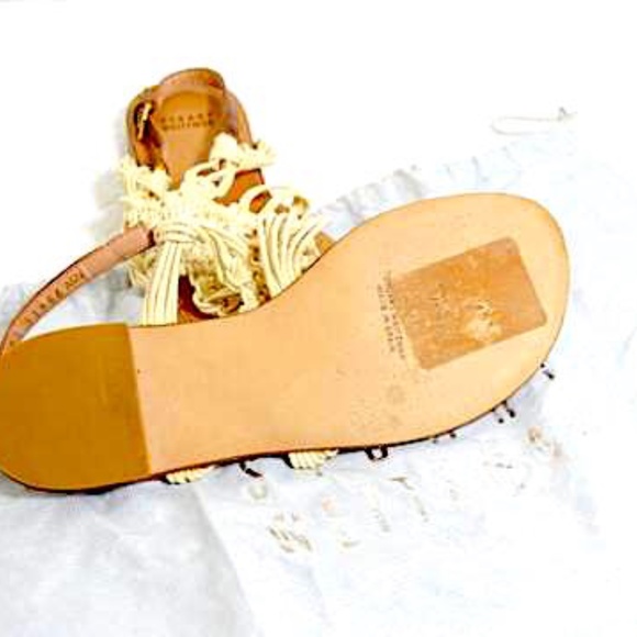 Stuart Weitzman Off White Rope Thong Adjustable Sandals - Picture 11 of 11